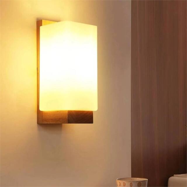Nordara Indoor Wooden Wall Light Brown E27 Socket Wall Lamp - image 1