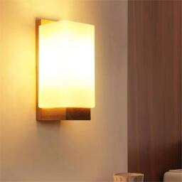 Nordara Indoor Wooden Wall Light Brown E27 Socket Wall Lamp - thumbnail 1