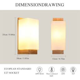 Nordara Indoor Wooden Wall Light Brown E27 Socket Wall Lamp - thumbnail 2