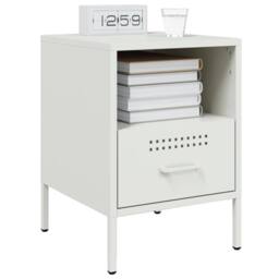 Berkfield Home Sturdy Bedside Cabinets 2 pcs White 36x39x50.5 cm Steel - thumbnail 1