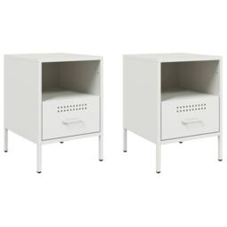 Berkfield Home Sturdy Bedside Cabinets 2 pcs White 36x39x50.5 cm Steel - thumbnail 3