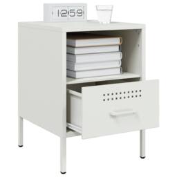 Berkfield Home Sturdy Bedside Cabinets 2 pcs White 36x39x50.5 cm Steel - thumbnail 4