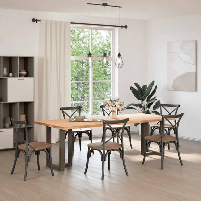 Berkfield Home Dining Table Legs T-Shaped¬†2 pcs Natural Steel 50x35x(72-73) cm Steel in Dark Grey - image 1