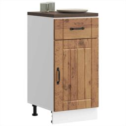Berkfield Home Kitchen Base Cabinet Lucca Old Wood Engineered Wood in Brown - thumbnail 3