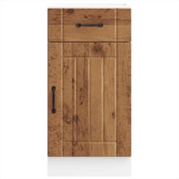 Berkfield Home Kitchen Base Cabinet Lucca Old Wood Engineered Wood in Brown - thumbnail 4