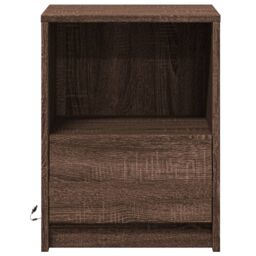 Berkfield Home Bedside Cabinets with LED Lights 2 pcs Brown Oak Engineered Wood - thumbnail 6