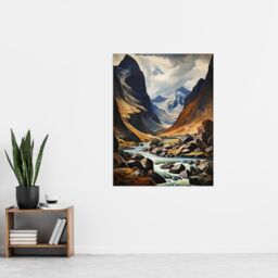 "Artery8 Cairngorms National Park Oil Painting Dramatic Scottish Highlands Mountains Extra Large XL Unframed Wall Art Poster Print - Size: W24"" x H32""" - thumbnail 4
