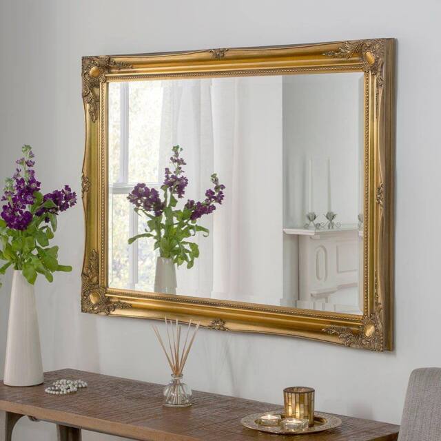 Yearn Mirrors French Style Carved Mirror Gold 90x65cm - Size: 90x65 cm