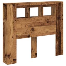 Berkfield Home LED Headboard Old Wood 120x18.5x103.5 cm Engineered Wood in Brown - thumbnail 1