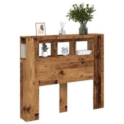 Berkfield Home LED Headboard Old Wood 120x18.5x103.5 cm Engineered Wood in Brown - thumbnail 5