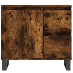 Berkfield Home Bathroom Cabinet Smoked Oak 65x33x60 cm Engineered Wood in Brown - Size: 65 x 33 x 60 cm - thumbnail 4