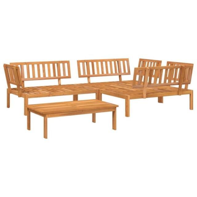 Berkfield Home 4 Piece Garden Pallet Sofa Set Solid Wood Acacia in Brown - image 1
