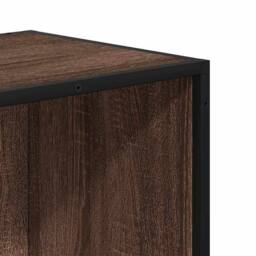 Berkfield Home Bookcase Brown Oak 97.5x33x107.5 cm Engineered Wood & Metal - thumbnail 7