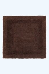 Homescapes Luxury Square Bath Mat 1600GSM 100% Cotton Reversible Shower Mat, 50cm in Chocolate - thumbnail 1