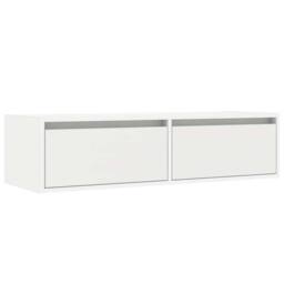 Berkfield Home TV Cabinet with LED Lights White 100X35.5x25 cm - thumbnail 6
