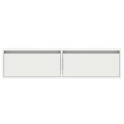 Berkfield Home TV Cabinet with LED Lights White 100X35.5x25 cm - thumbnail 7