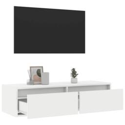Berkfield Home TV Cabinet with LED Lights White 100X35.5x25 cm - thumbnail 5