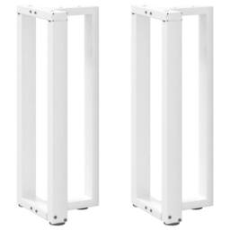 Berkfield Home Console Table Legs T-Shaped¬†2 pcs White 25x28x(72-73) cm Steel - thumbnail 2