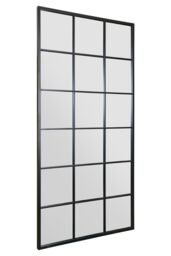 MirrorOutlet The Fenestra Black Modern Window Mirror 174CM X 85CM - Size: 1 Pack - thumbnail 3