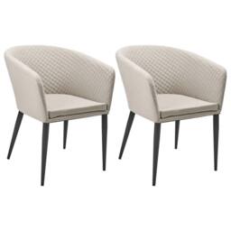 Wyld and Coco Set 2 Beige Fabric Outdoor Armchairs Weatherproof Olefin Quick - thumbnail 2