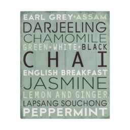 "Orsina Chai Wall Plaque, Rustic Wood Sign With “Chai"" Typography In Bold Letters, Warm Natural Finish Adds in Blue" - thumbnail 1