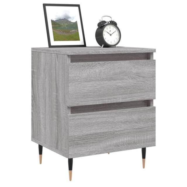 Berkfield Home Elegant Bedside Cabinet Grey Sonoma 40x35x50 cm Engineered Wood - Size: 40 x 35 x 50 cm - image 1