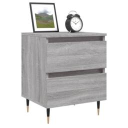 Berkfield Home Elegant Bedside Cabinet Grey Sonoma 40x35x50 cm Engineered Wood - Size: 40 x 35 x 50 cm - thumbnail 1