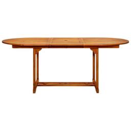 Berkfield Home Garden Table 200x100x75 cm Solid Acacia Wood in Brown - Size: 200 x 100 x 75 cm - thumbnail 4