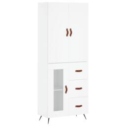 Berkfield Home Highboard White 69.5x34x180 cm Engineered Wood - thumbnail 1