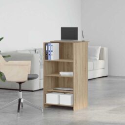 Berkfield Home Reception Desk Sonoma Oak 55x50x103.5 cm Engineered Wood in Brown - thumbnail 4
