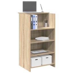 Berkfield Home Reception Desk Sonoma Oak 55x50x103.5 cm Engineered Wood in Brown - thumbnail 1