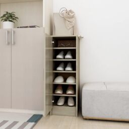 Berkfield Home Shoe Cabinet Sonoma Oak 32x35x92 cm Engineered Wood in Brown - Size: 32 x 35 x 92 cm - thumbnail 1