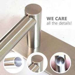 KORVIXA Self Adhesive Towel Rail Bathroom Towel Holder in Silver - thumbnail 5