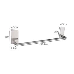 KORVIXA Self Adhesive Towel Rail Bathroom Towel Holder in Silver - thumbnail 2