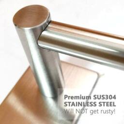 KORVIXA Self Adhesive Towel Rail Bathroom Towel Holder in Silver - thumbnail 4