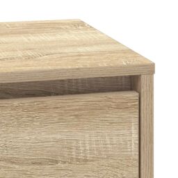 Berkfield Home Bedside Cabinet with LED Lights Sonoma Oak 39x34.5x50 cm in Beige - thumbnail 9