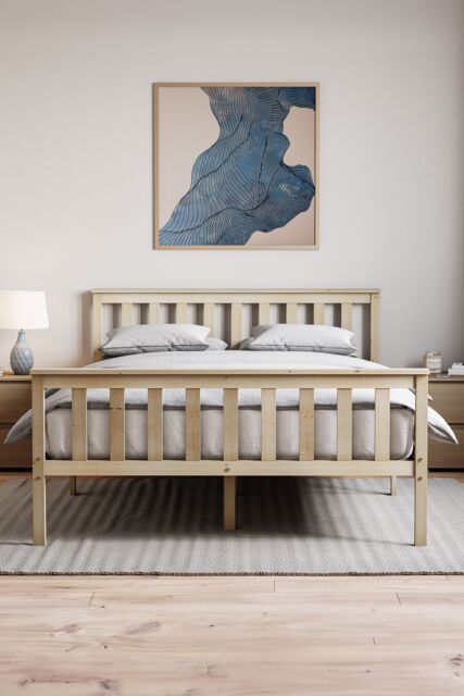 Home Discount Vida Designs Milan Single Double King Wooden Bed Frame High Foot Bedroom Furniture in Brown - image 1