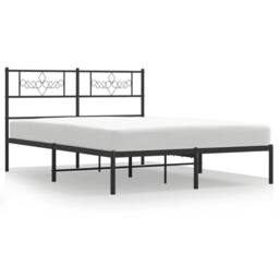 Berkfield Home Metal Bed Frame with Headboard Black 160x200 cm