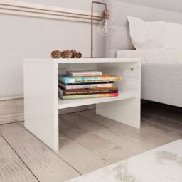 Berkfield Home Bedside Cabinets 2 pcs High Gloss White 40x30x30 cm Engineered Wood - Size: 40 x 30 x 30 cm - thumbnail 2