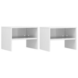 Berkfield Home Bedside Cabinets 2 pcs High Gloss White 40x30x30 cm Engineered Wood - Size: 40 x 30 x 30 cm - thumbnail 1
