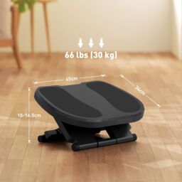 HOMCOM Adjustable Under-Desk Footrest Height Angle Tilt Anti-Slip, Grey - thumbnail 3