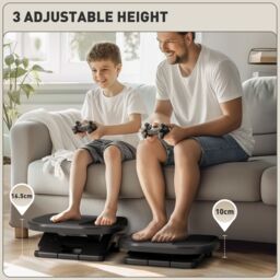 HOMCOM Adjustable Under-Desk Footrest Height Angle Tilt Anti-Slip, Grey - thumbnail 4