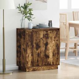 Berkfield Home Sideboard with LED, Smoked Oak, 71x34.5x75 cm, Engineered Wood in Brown - Size: 71x34.5x75 cm - thumbnail 2