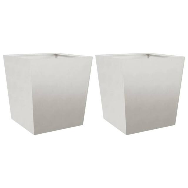 Berkfield Home Garden Planters 50x50x50 cm 2 pcs Stainless Steel in Silver - Size: 50 x 50 x 50 cm - image 1