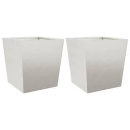 Berkfield Home Garden Planters 50x50x50 cm 2 pcs Stainless Steel in Silver - Size: 50 x 50 x 50 cm