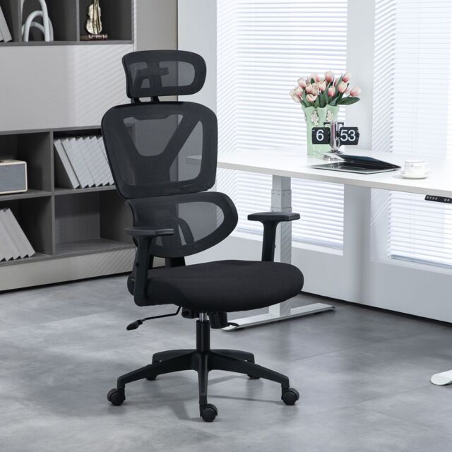 VINSETTO Mesh Office Chair Swivel Desk Chair with Adjustable Height in Black - image 1