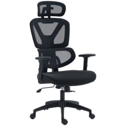 VINSETTO Mesh Office Chair Swivel Desk Chair with Adjustable Height in Black - thumbnail 2