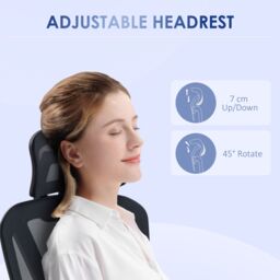 VINSETTO Mesh Office Chair Swivel Desk Chair with Adjustable Height in Black - thumbnail 5