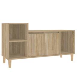 Berkfield Home TV Cabinet Sonoma Oak 100x35x55 cm Engineered Wood in Light Brown - Size: 100 x 35 x 55 cm - thumbnail 1