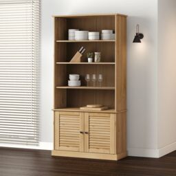 Berkfield Home Bookcase VIGO 85x35x170 cm Solid Wood Pine in Brown - Size: 85 x 35 x 170 cm - thumbnail 1